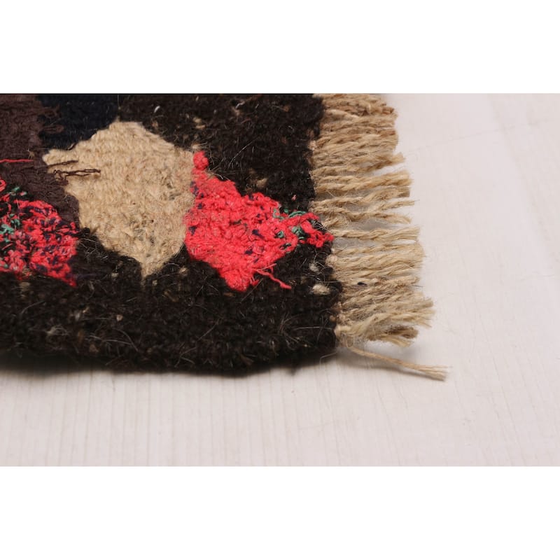 ECARPETGALLERY Flat-Weave Ankara Black Wool Kilim - 4'8 x 9'6