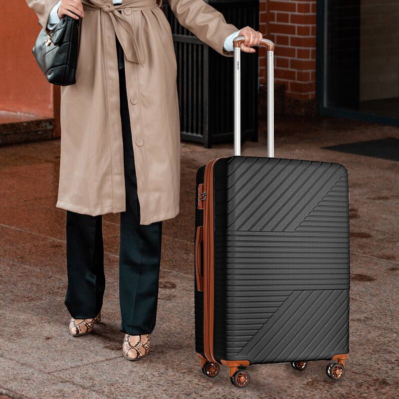 3 Piece Hardshell Luggage Spinner 8 Wheels Suitcase Sets (20"24"28")