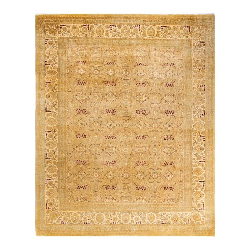Overton Handknotted Wool Traditional Oriental Ivory Area Rug - 8' x 10' - Sand - 8' x 10'