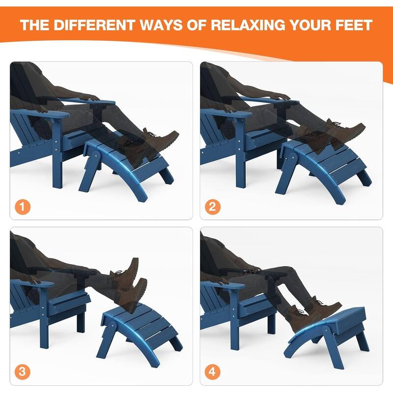WINSOON Adirondack Ottoman,Folding Adirondack Foot Rest