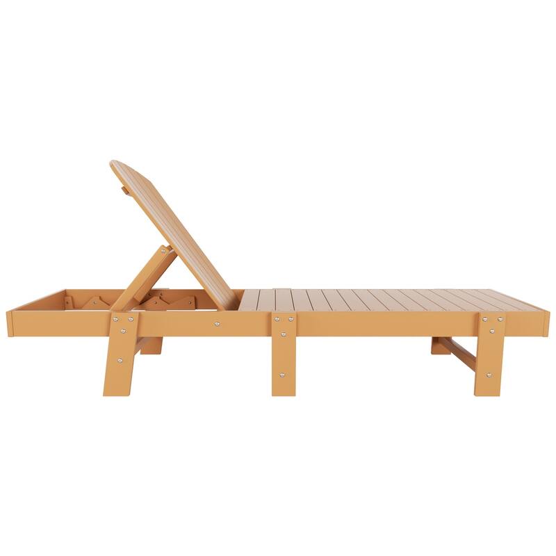 Polytrends Altura Poly Eco-Friendly All Weather Reclining Chaise Lounge with Arms & Side Table (2 Piece Set)