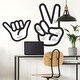 preview thumbnail 2 of 2, RoomMates Black & White Peace Hand Dry Erase Giant Wall Decals