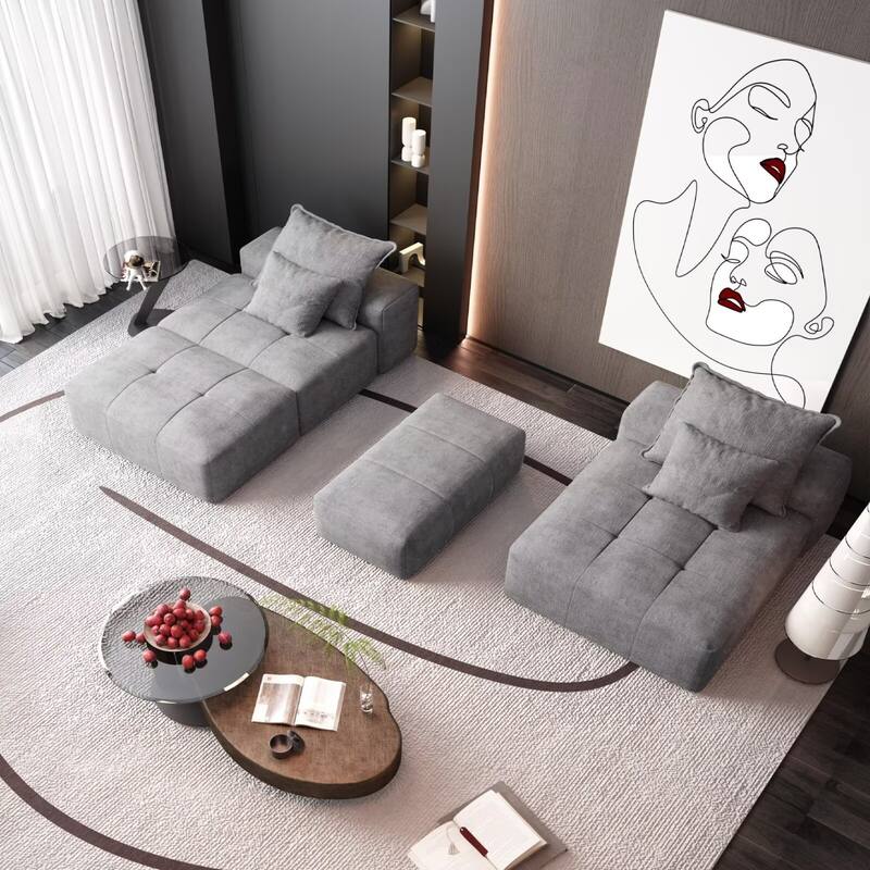 Oversized Modular Sectional Sofa,Sparkling Chenille Fabric,DIY Sofa