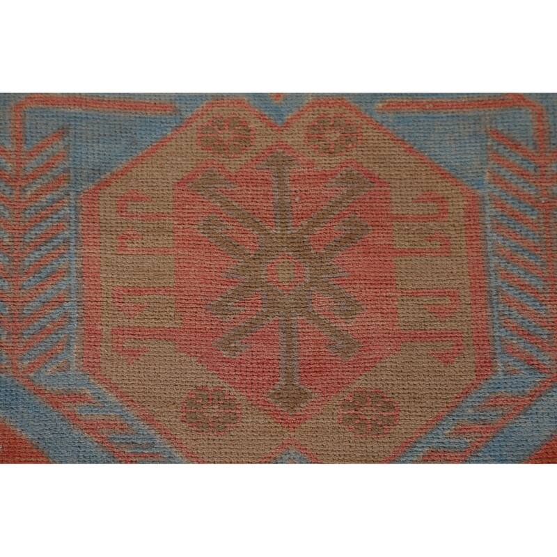 Orange Ardebil Persian Vintage Runner Rug Hand-Knotted Wool Carpet - 3'0" x 10'0"