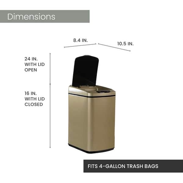 Hanover 12 l/3.2 gal. Trash Can with Sensor Lid, Gold