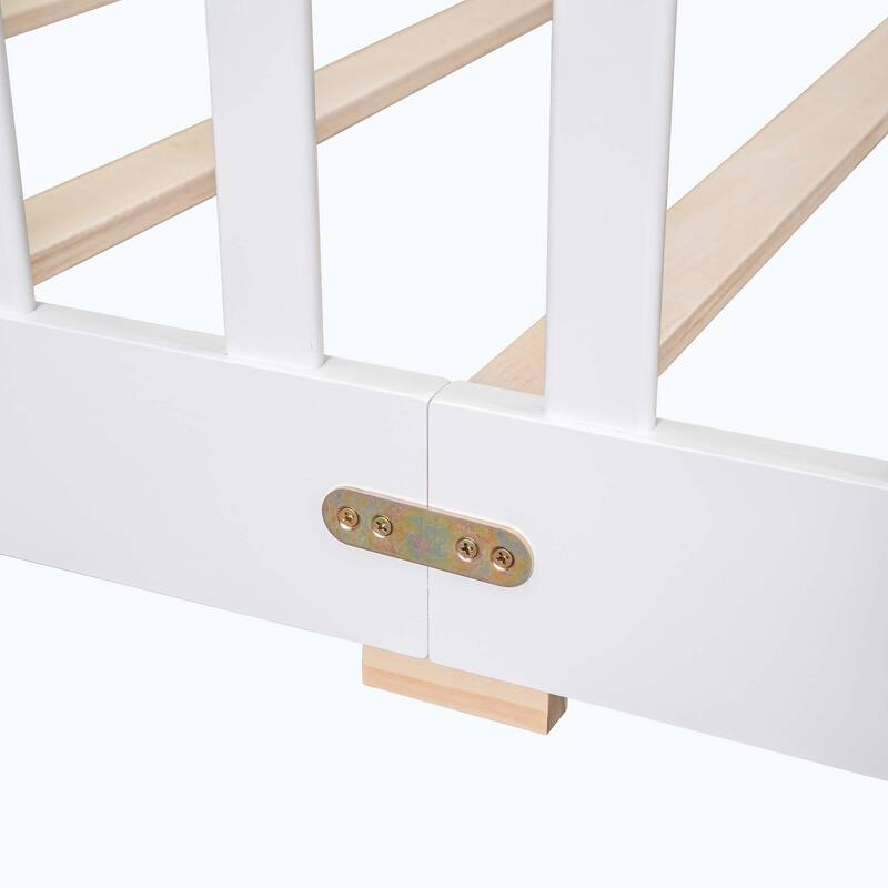 Durable Floor Platform Bed with Fence