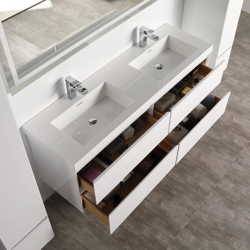 Blossom Assisi 72 Inch Wall Mounted Bathroom Vanity with Sink