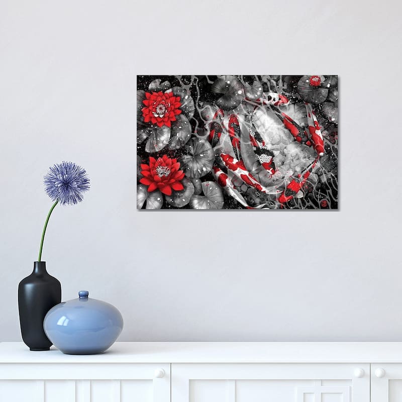iCanvas "9 Kois" by Marine Loup Canvas Print - 12x18x1.5