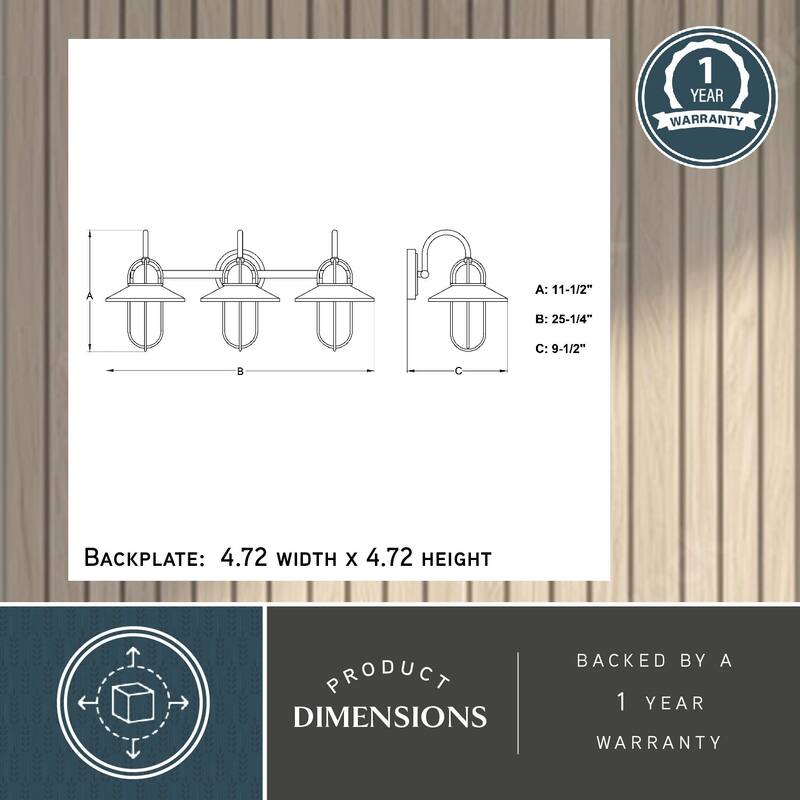 VAXCEL Galena Matte Black and Satin Nickel Nautical Coastal Bathroom Vanity Lighting Fixture, Steel Cage Wall Sconce