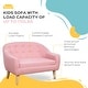 preview thumbnail 13 of 21, Qaba Kids Sofa Linen Fabric Wooden 2 Seat Armrest Children Chair Cozy