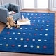 preview thumbnail 2 of 26, SAFAVIEH, Kids Jerilynn Polka Dot Wool Rug 3' Square - Navy