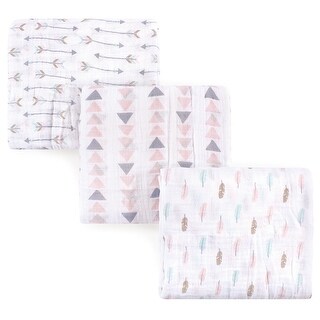 Luvable Friends Baby Girl Muslin Cotton Swaddle Blanket, Girl Arrow, One Size - Girl Arrow - One Size