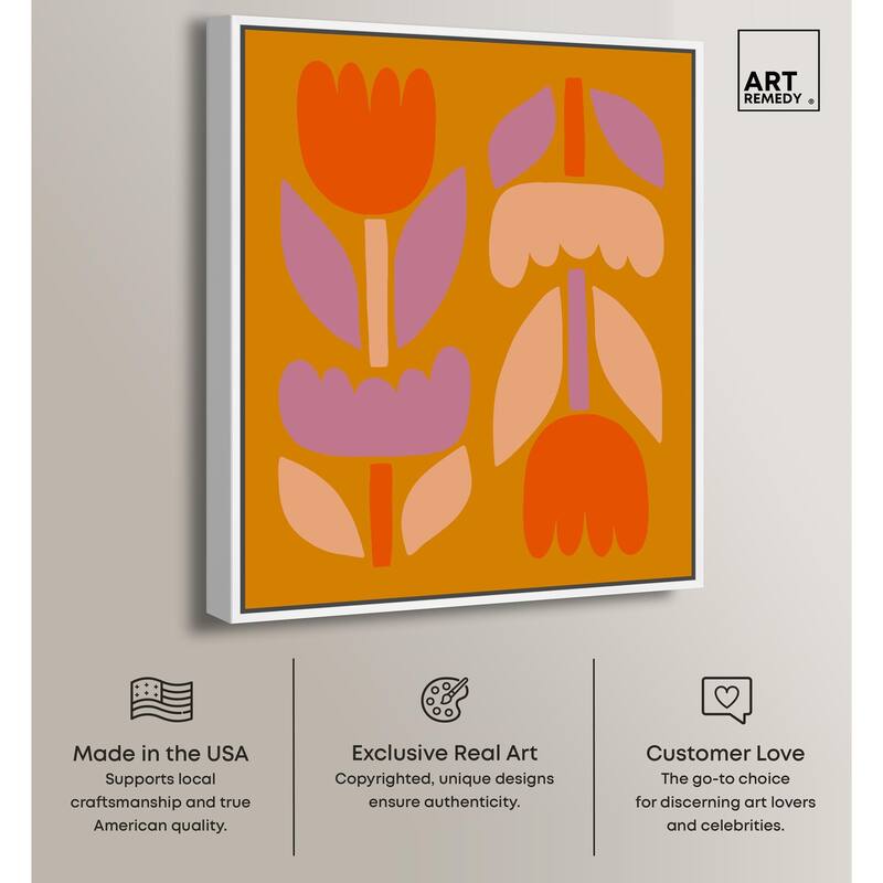Tulips in Ochre Land Canvas by Art Remedy