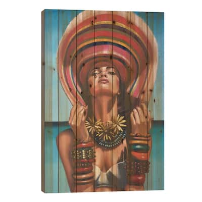 La Reine du Soleil Print On Wood by Johnny Popkess - Multi-Color