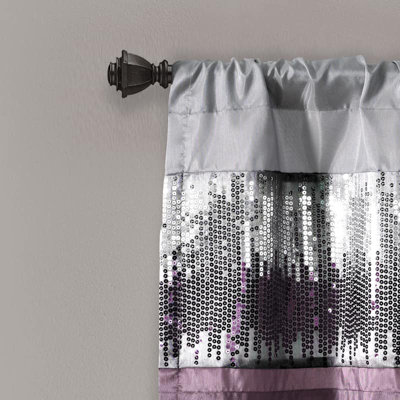 Lush Decor Night Sky Sequins Embroidery Valance - 18" x 52"