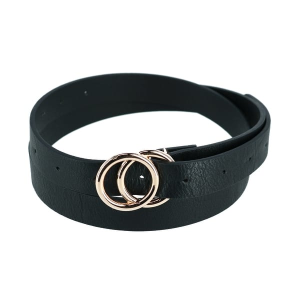 CTM Womens Plus Size Wide Center Bar Buckle Waist Belt