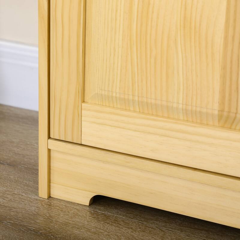 67" Pinewood Kitchen Pantry Storage Cabinet, Freestanding Cabinets with Doors and Shelf Adjustability, Soft-Close Mechanism