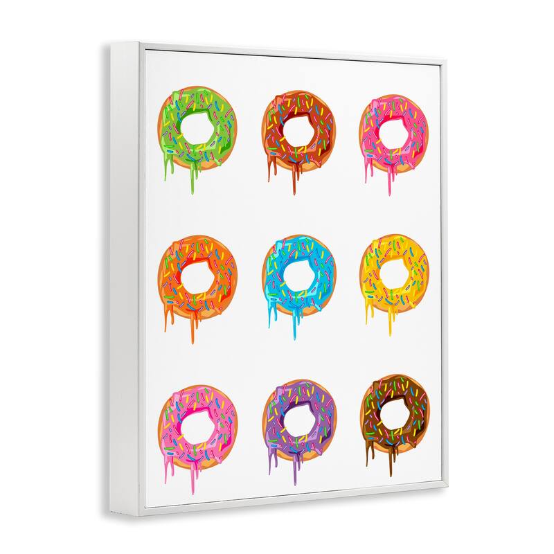 Stupell Bright Donut Rows Framed Giclee Art Design By Marcus Prime