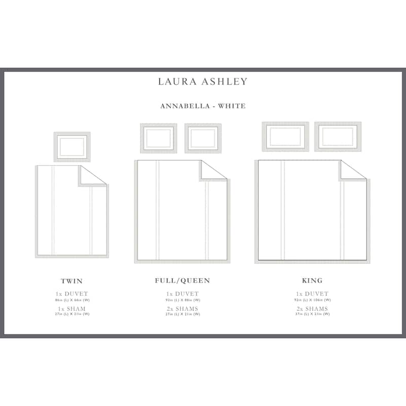 Laura Ashley Annabella White Cotton Duvet Cover Set
