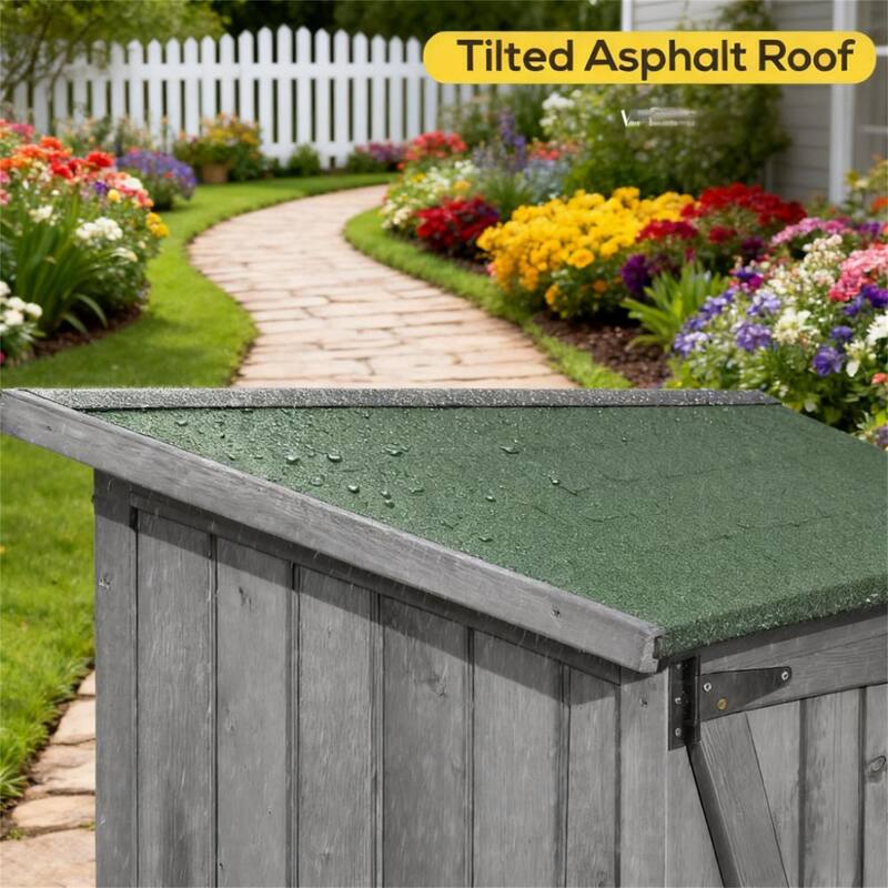 Wooden Garden Storage Garden Shed Utility Tool Organizer with Waterproof Asphalt Rood