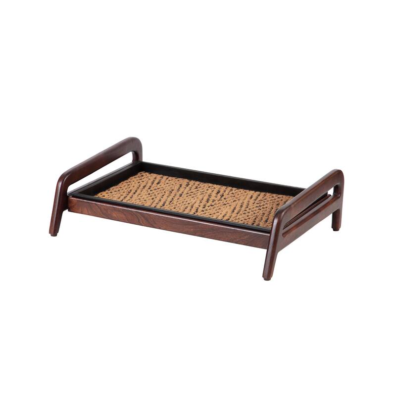 Jani Single-Tier Brown Stand 2-Pair Rubber Boot Tray - Irish Lion