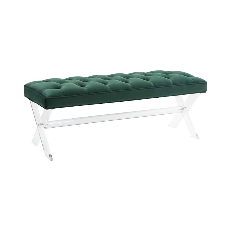 SAFAVIEH Couture Ketevan Tufted Acrylic Bench - 48"x18"x18". - 48" W x 18" L x 18" H - 48Wx18Dx18H
