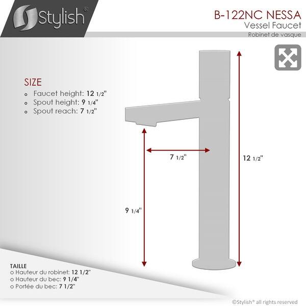 dimension image slide 0 of 2, Stylish Nessa Single Handle Ht 12 1/2" Vessel Bathroom Faucet B-122