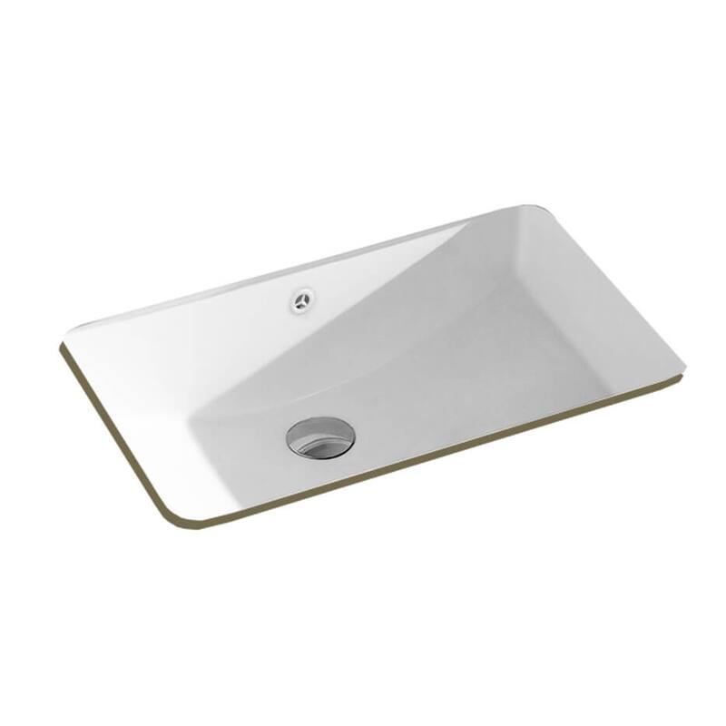 Fine Fixtures Undermount Vessel Bathroom Sink - 17" x 12" - White