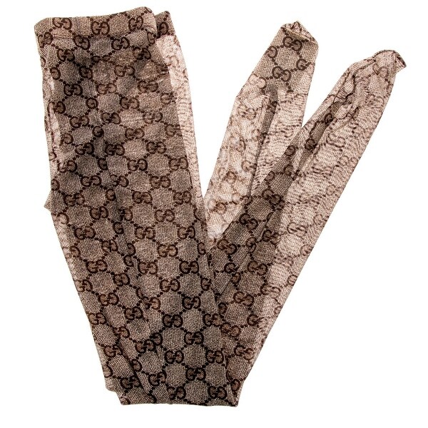 GUCCI モノグラム網タイツ Printed stretch nylon tights in black | GUCCI® US