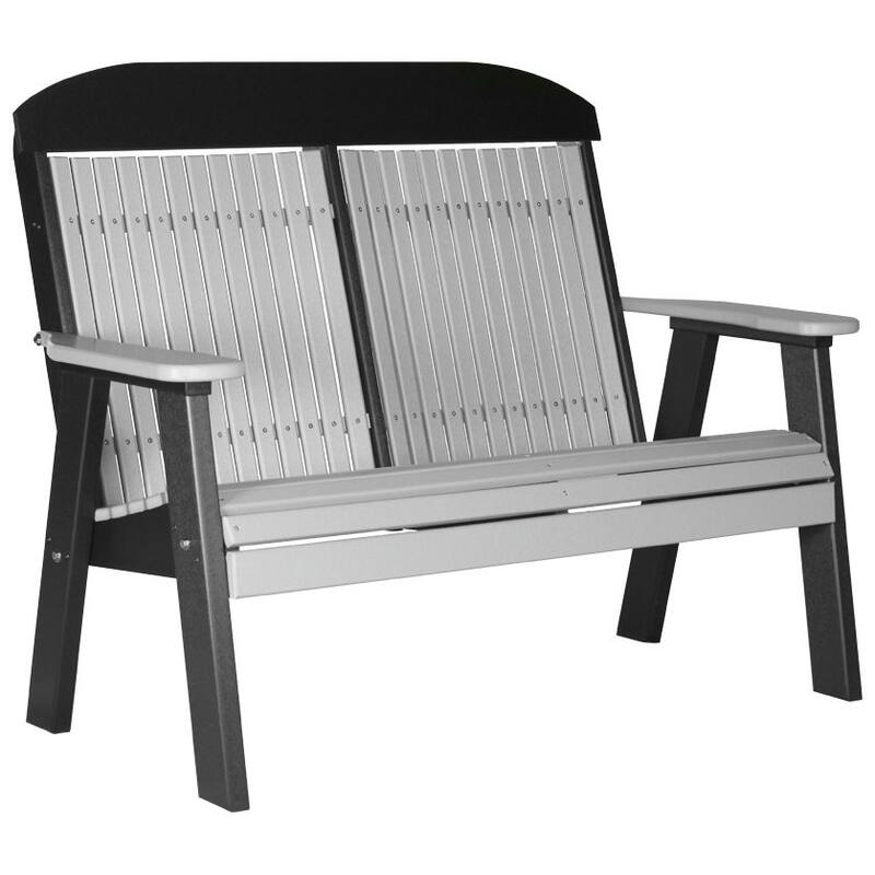 Poly Lumber Classic Bench - 4' - Dove Gray & Black
