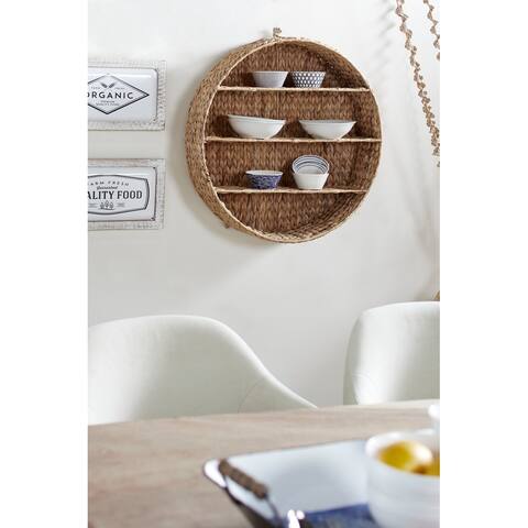 Brown Dried Plant Material Coastal Wall Shelf 24 x 24 x 24 - 24 x 24 x 24Round