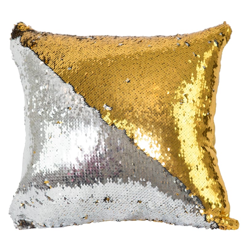 Violet Linen Bally Decorative Mermaid Reversible Sequin Decorative Cushion Cover