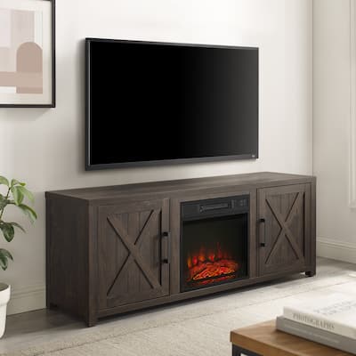 Crosley Gordon 58" Low Profile Tv Stand W/Fireplace