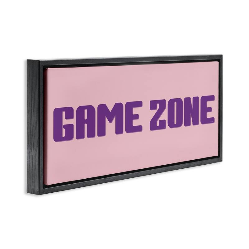 Stupell Game Zone Purple & Pink Framed Floater Canvas Wall Art Design By Yass Naffas Designs