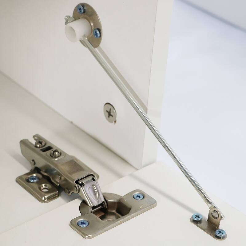 GDF Studio - Modern White Particle Board TV Stand with LED Lights and Toughened Glass Shelf