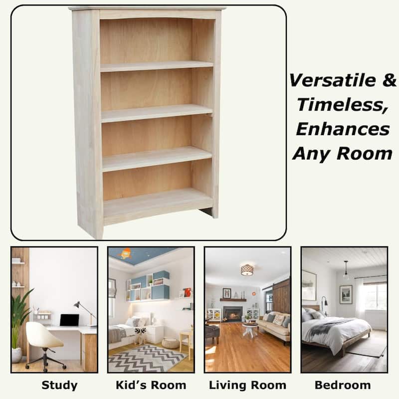 International Concepts Solid Wood Shaker Bookcase