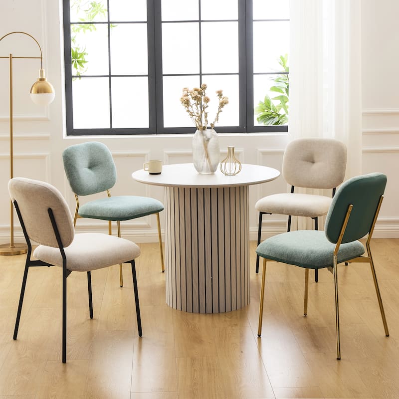 Modern 4-Person Dining Set,Table with Chairs,Metal Legs - Space-Saving Kitchen/Dining Room Furniture