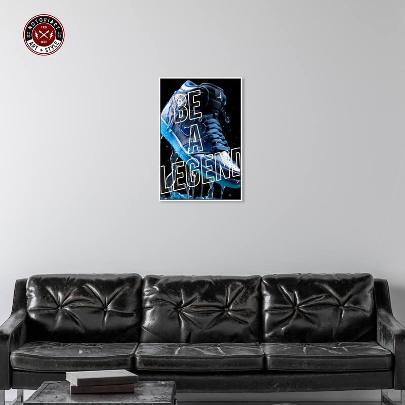 Notoriart Be A Legend Sneaker Drip Framed Sneaker 1 Piece Canvas Wall Art