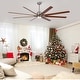 preview thumbnail 34 of 83, YUHAO 84 In. Indoor/Outdoor Modern Industrial Large Windmill Aluminum Blade Ceiling Fans With Lights, Quiet DC Motor and Remote