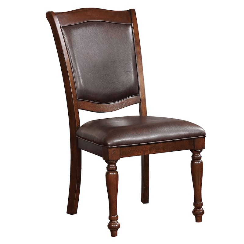 Roke Traditional Cherry Solid Wood 7-Piece Expandable Dining Table Set by Furniture of America