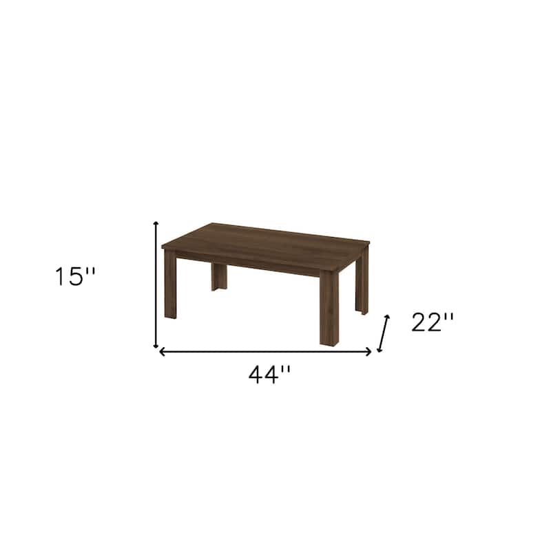 Set of 3 Rectangular Coffee Tables for Living Room Modern Design 44 Inches - 44” x 22” x 15”