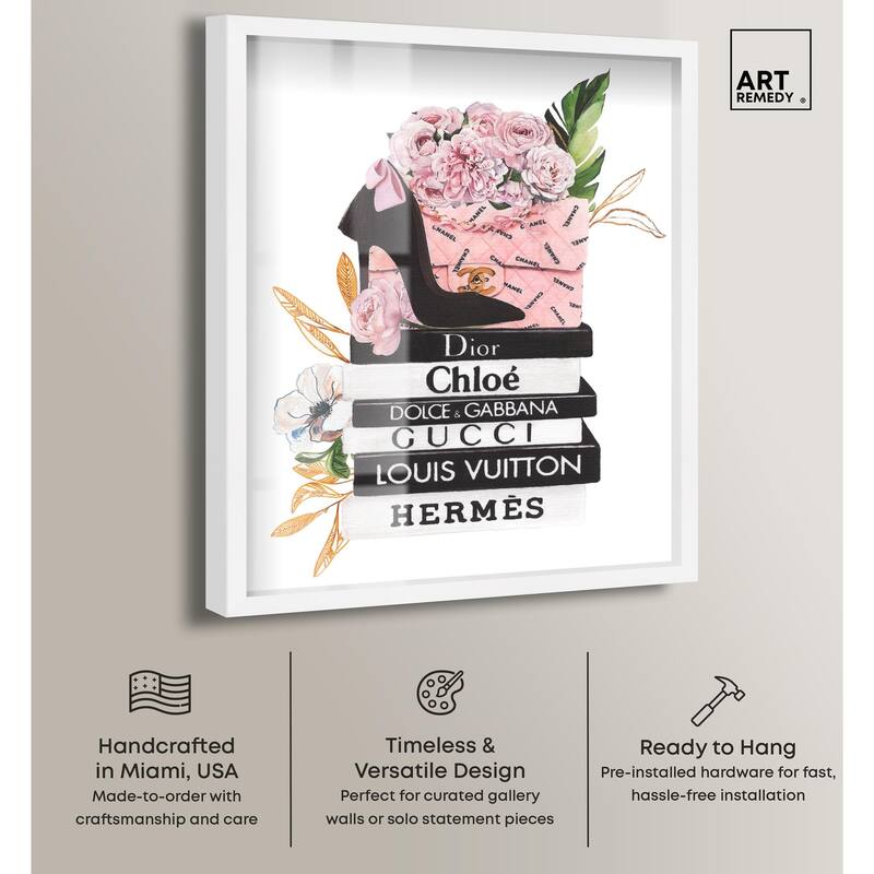 Floral Books Stack Shadowbox by Art Remedy