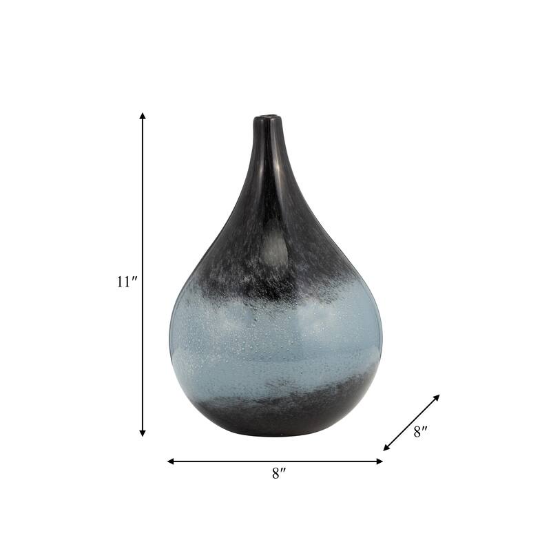 Sagebrook Home Artistic Glass Blue Ombre Abstract Vase