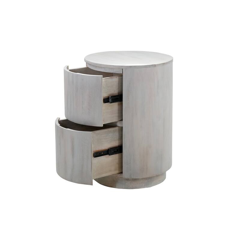 Carolina Living Kingston 2-Drawer 18" Round Nightstand