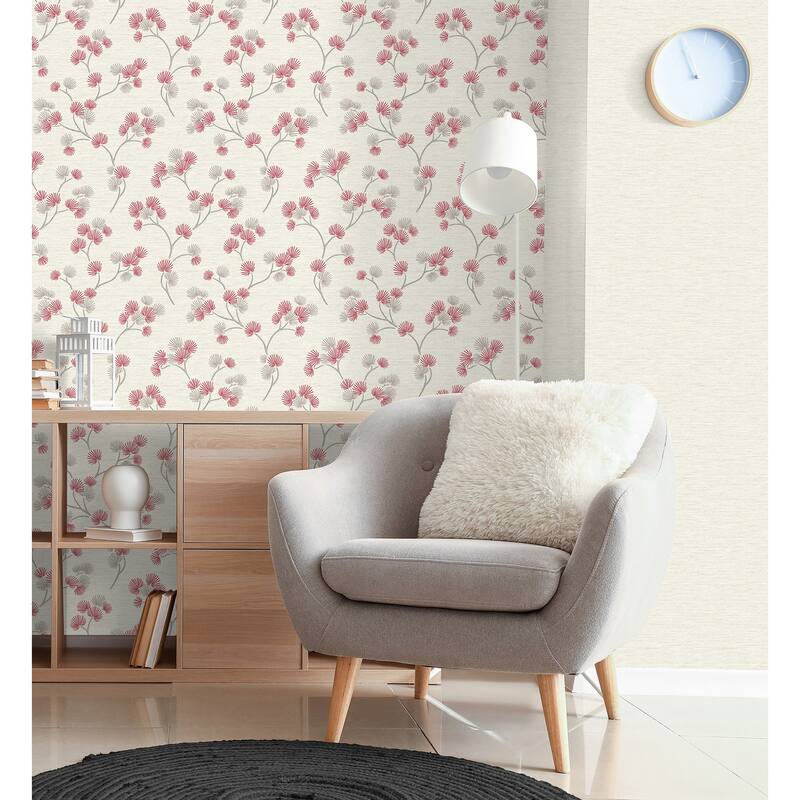 Fine Decor Kira Red Trail Wallpaper