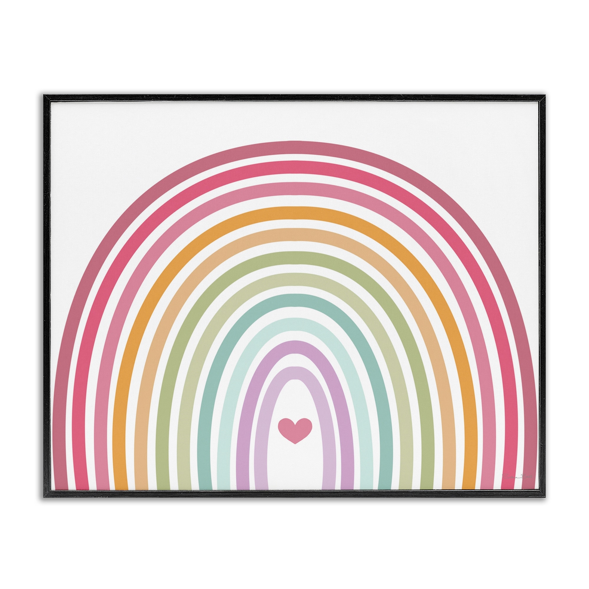 Stupell Rainbow Love & Heart Framed Giclee Art Design By Susan Ball