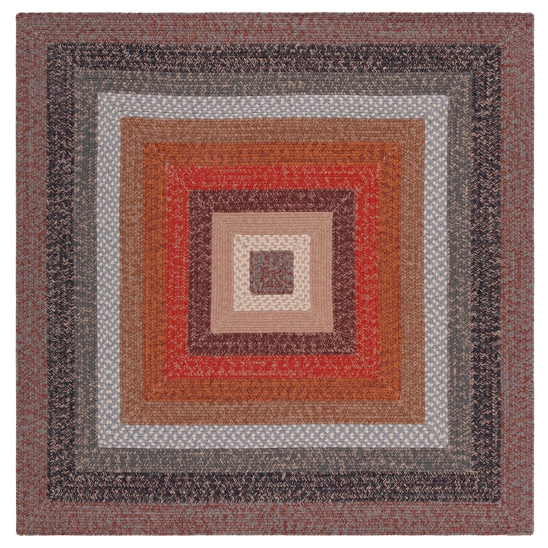 SAFAVIEH Handmade Braided Gula Machine Washable Country Rug - Brown/Rust - 3' Square - Square
