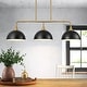preview thumbnail 15 of 23, Potlid 3-Light Industrial Gold Linear Dome Pendant Lights for Kitchen Island/Dining Table Black