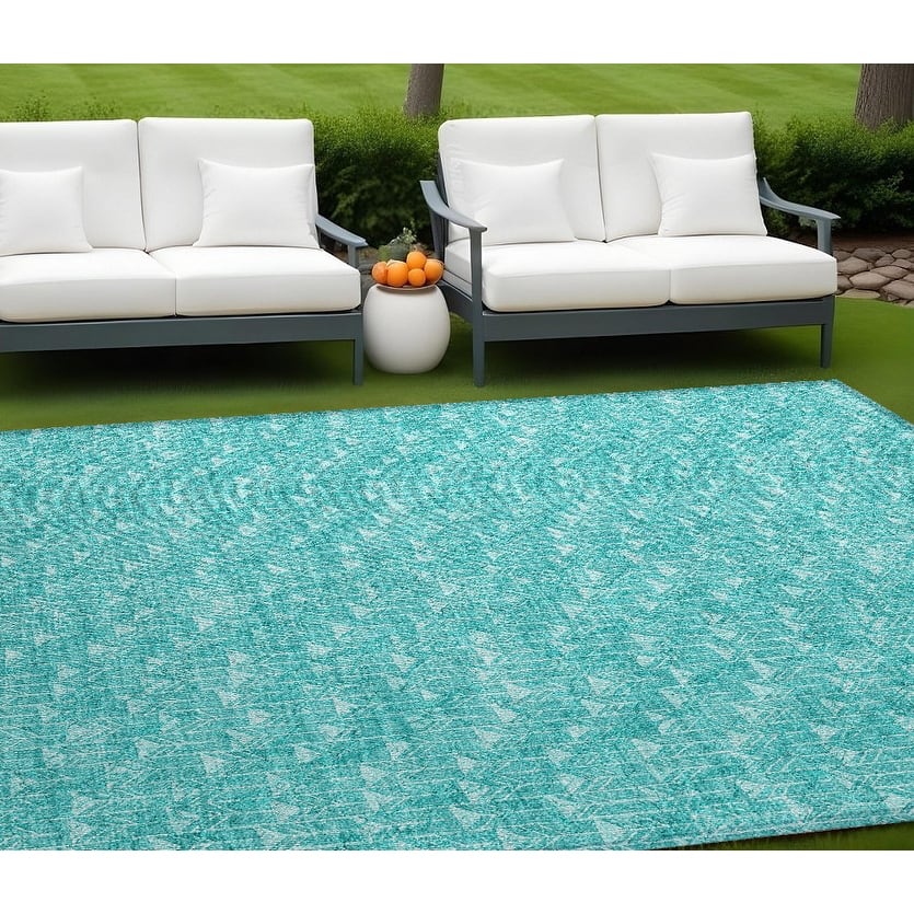 Pave Abstract Shapes Weather Resistant Timeless Fusion Outdoor Rug