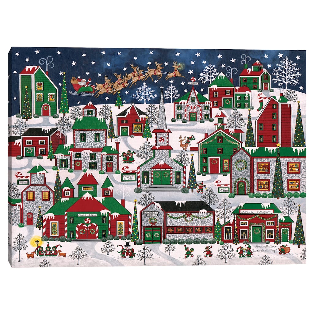 Santas on His Way by Medana Gabbard Canvas Art Print Canvas Art Print